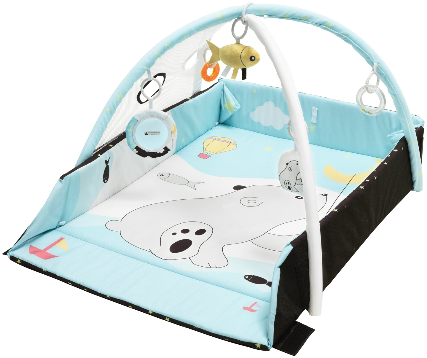 Kojec + Mata interaktywna do zabawy 5w1 z piłeczkami - Moby-System BABY MAT ACTIVE GYM 0+