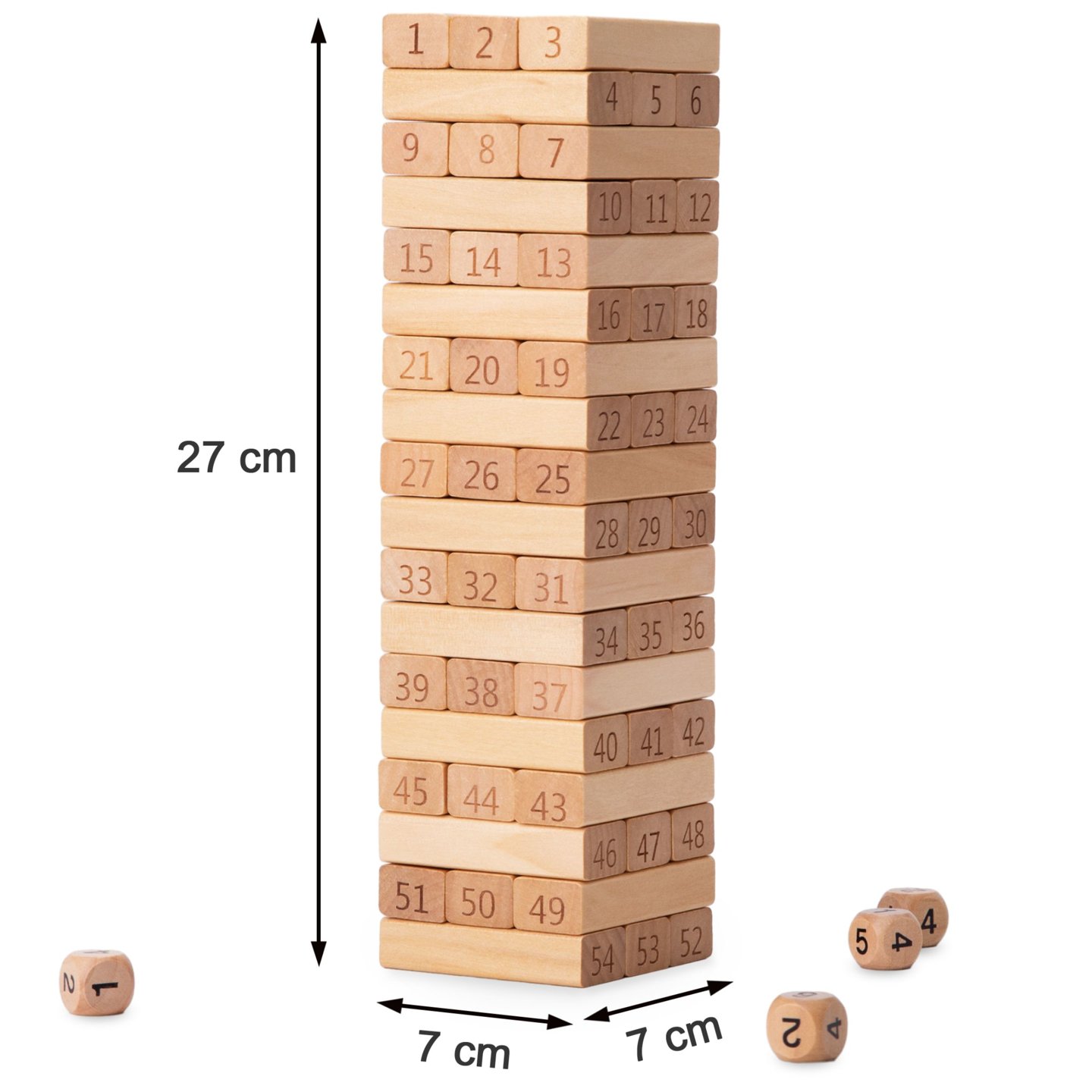 Klocki - drewniana gra zręcznościowa Wieża - Cyfry