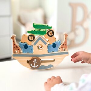 Balansująca łódka - drewniana gra zręcznościowa